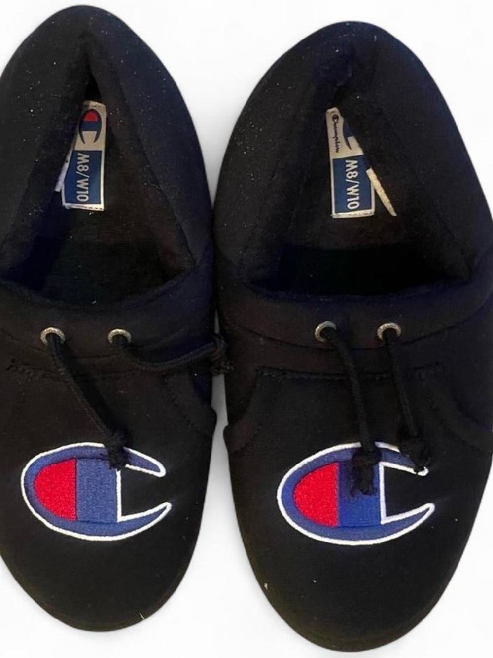Unisex Champion Black Canvas Slip-On Loafers US 8 men's/ US 10 Women's